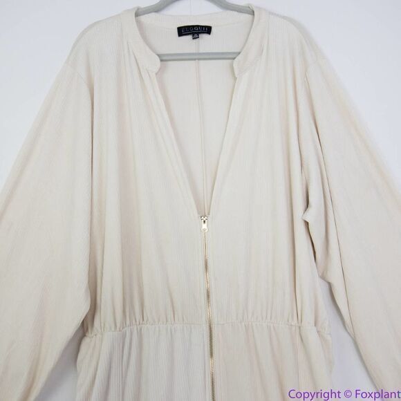 NEW Eloquii Corduroy Jumpsuit super soft, color cream, 24 - Picture 4 of 16